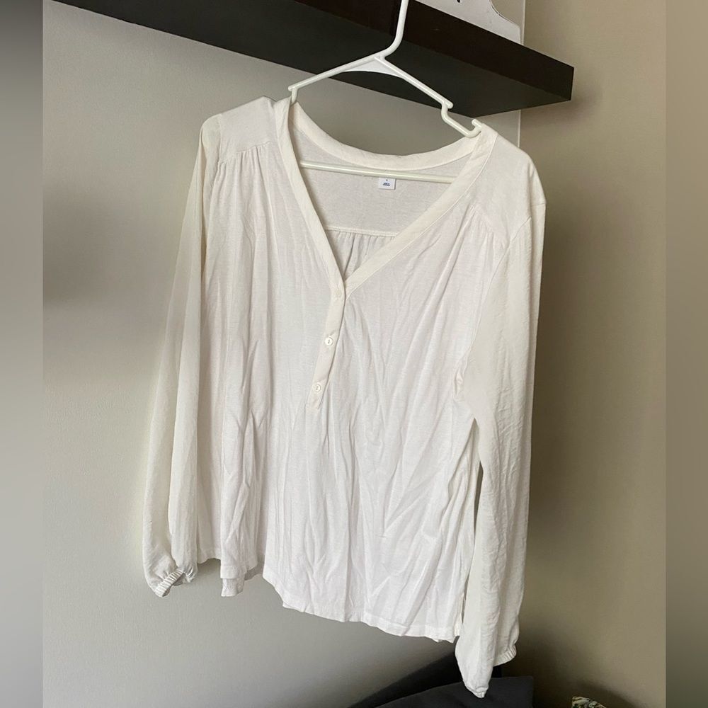 Old Navy Lightweight Elegant Long Sleeve White Women's Top Size Large